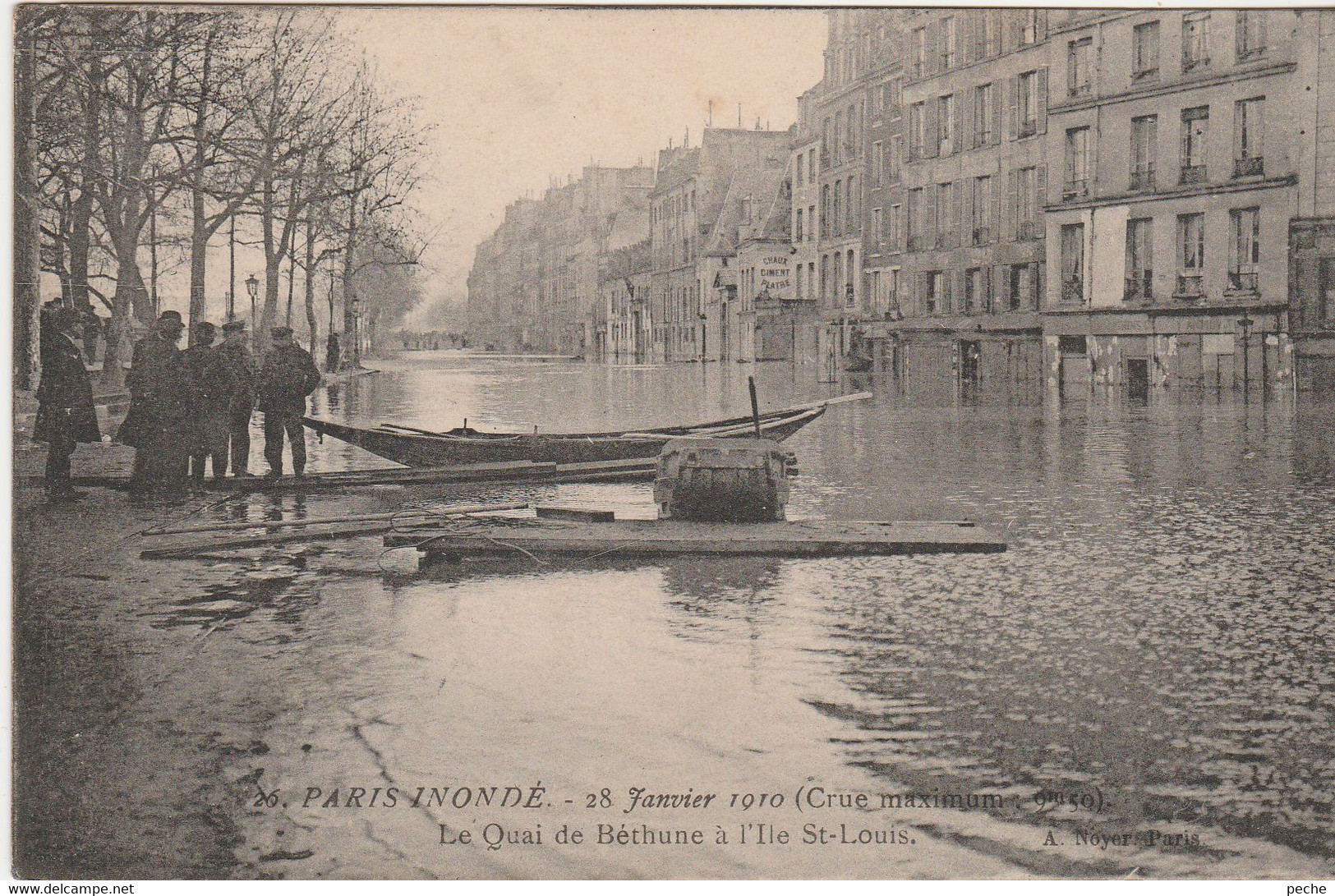 N°5549 R -cpa Paris Inondations 1910 -le Quai De Béthune à L'île St Louis- - Überschwemmung 1910