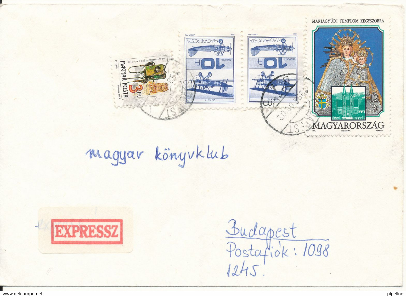 Hungary Express Cover Sent To Budapest 2-3-1992 (bended Cover) - Storia Postale