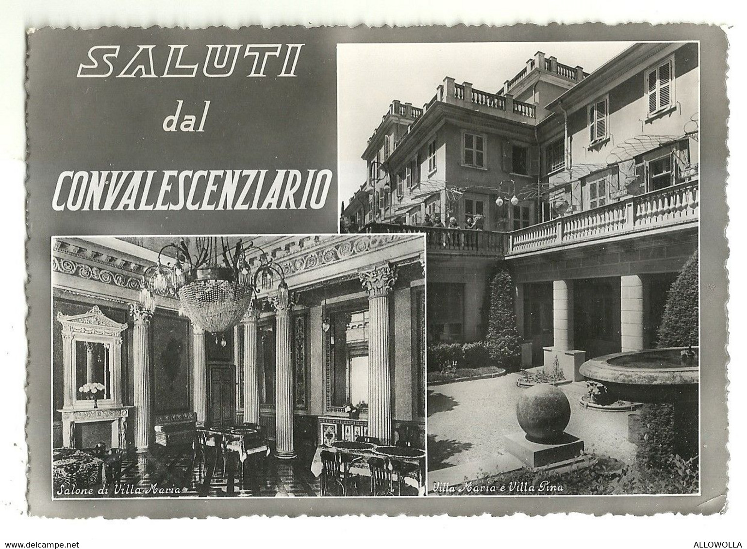 9334" SALUTI DAL CONVALESCENZIARIO-VILLA RODDOLO CONV. FIAT "- FOTO ORIGINALE-CARTOLINA NON SPEDITA - Moncalieri