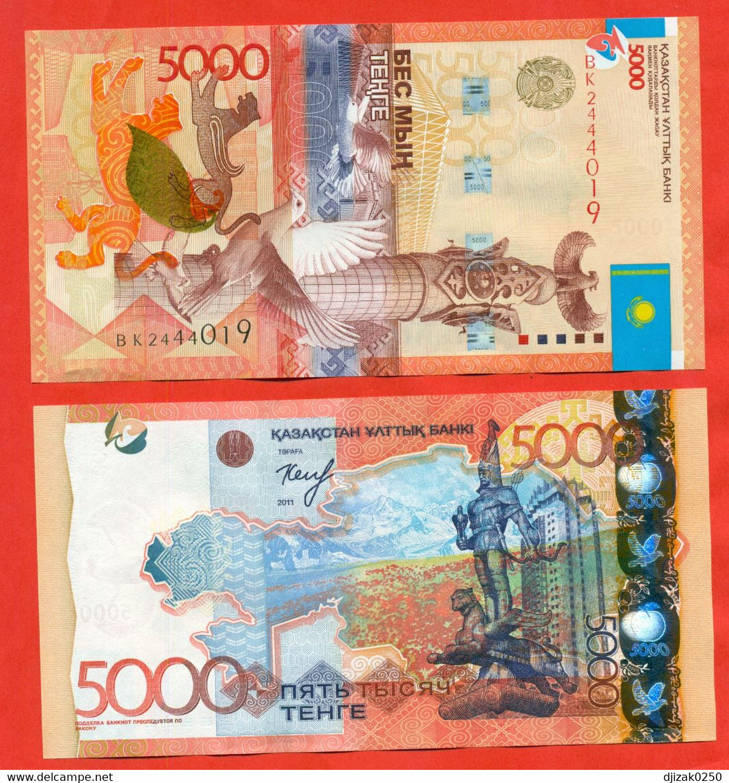 Kazakhstan 2011.Modified Banknote 5000 Tenge  The Signature Of The Chairman Of The National Bank Kelembetov.UNC.NEW!!! - Kazakhstán