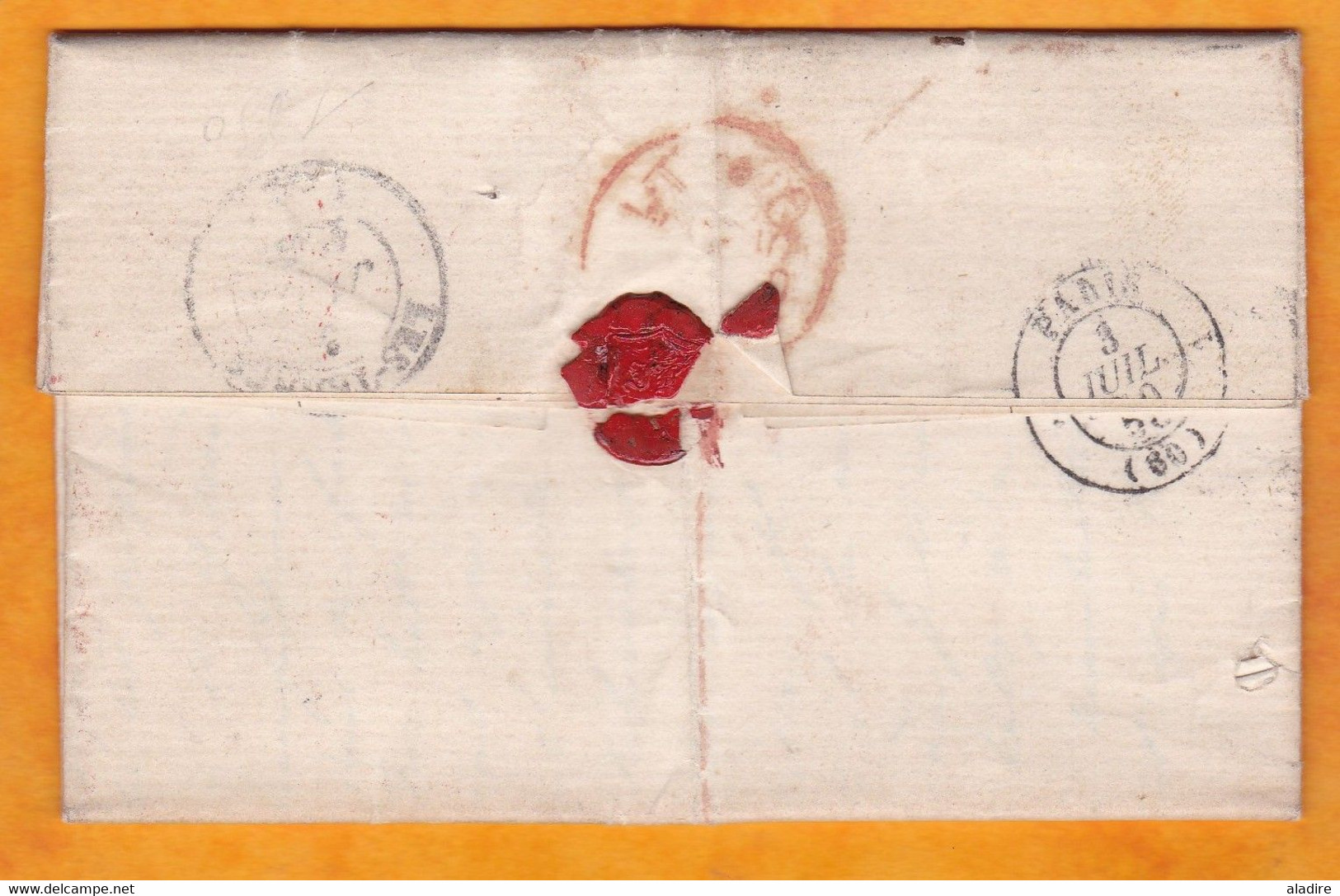 1850  QV  - Lettre Pliée Avec Correspondance En Français De LIVERPOOL, Angleterre Vers PARIS, France - Entrée Par CALAIS - Postmark Collection