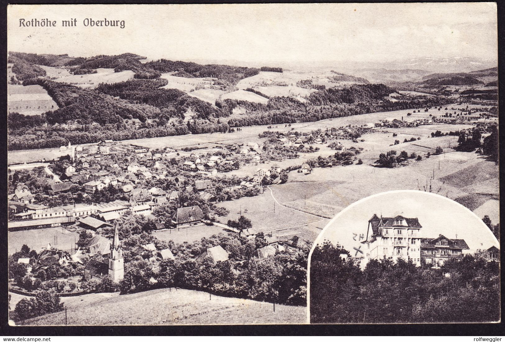 1921 Gelaufene AK, Marke Defekt: Rothhöhe Mit Oberburg Nach Urnäsch. - Oberburg