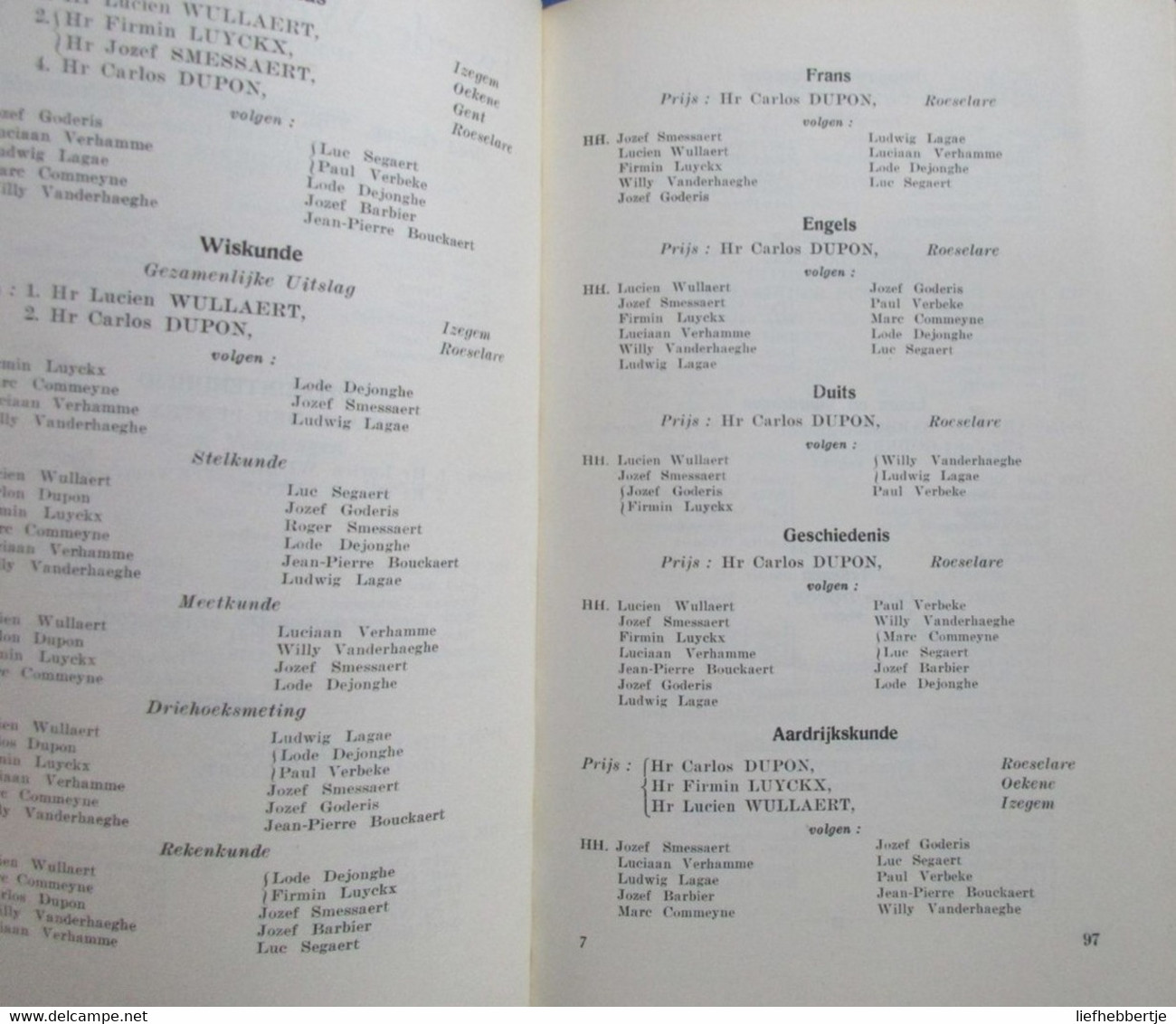 Klein Seminarie Roeselare - Prijsuitdeling 1955 - OudleerlingenPrij - Historia