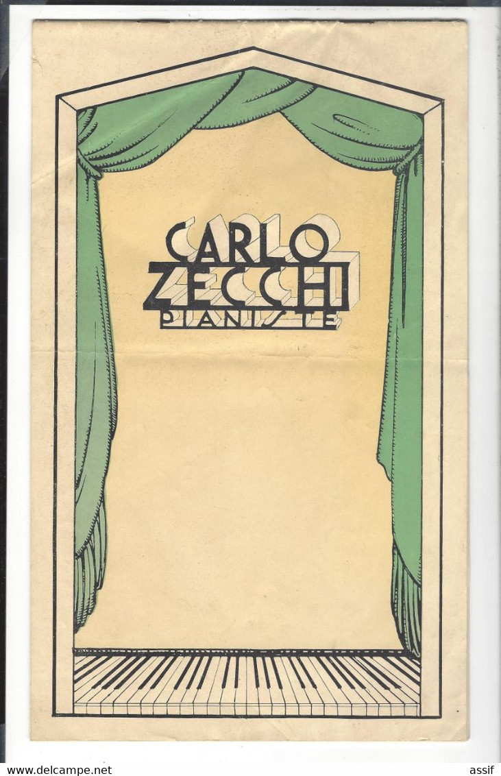 Carlo Zecchi  1903 - 1984  Pianiste  Brochure Env. 31 X 19  Couv. + 12 Feuillets Non Paginés  Musique - S.d. Vers 1936 - Muziek