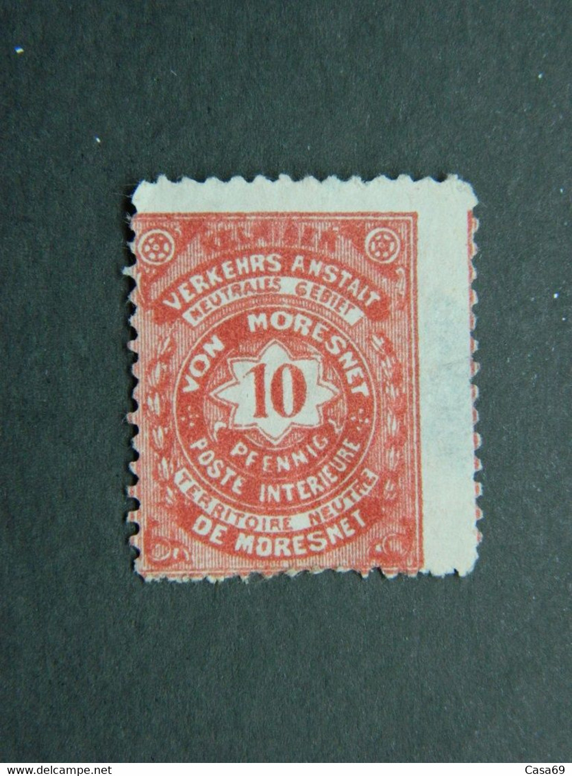 1886 Poste Locale Moresnet Marke Der Kelmiser Verkehrsanstalt 10 Pf Carmin Karminrot Dentelé Gezähnt LO6 - Privados & Locales [PR & LO]