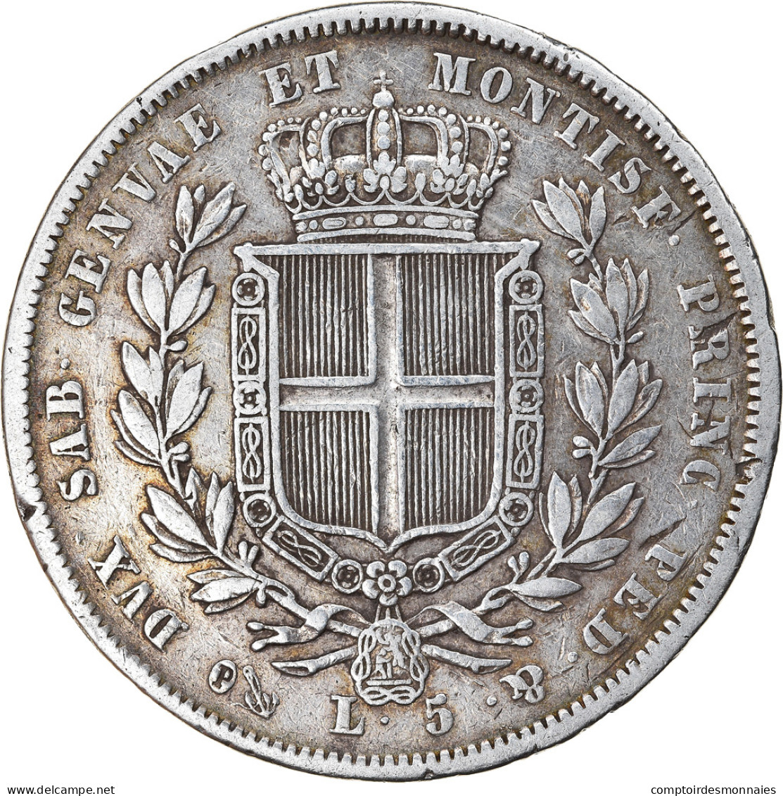 Monnaie, États Italiens, SARDINIA, Carlo Alberto, 5 Lire, 1831, Genoa, TB+ - Piemonte-Sardinië- Italiaanse Savoie