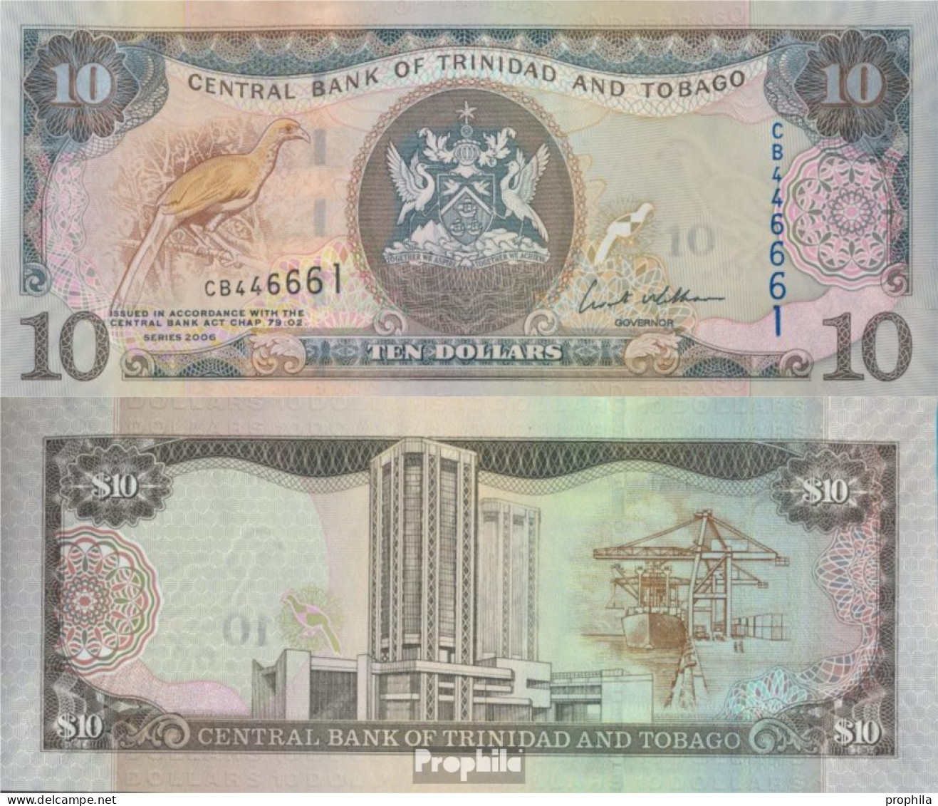 Trinidad Und Tobago Pick-Nr: 48 Bankfrisch 2006 10 Dollars - Trindad & Tobago