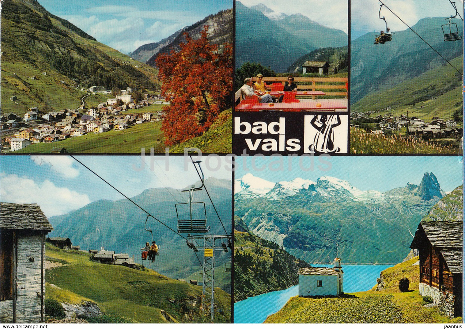 Bad Vals - Bergrestaurant Gadastatt - Sesselbahn - Zervreilahorn - Chairlift - Multiview - 1977 - Switzerland - Used - Vals