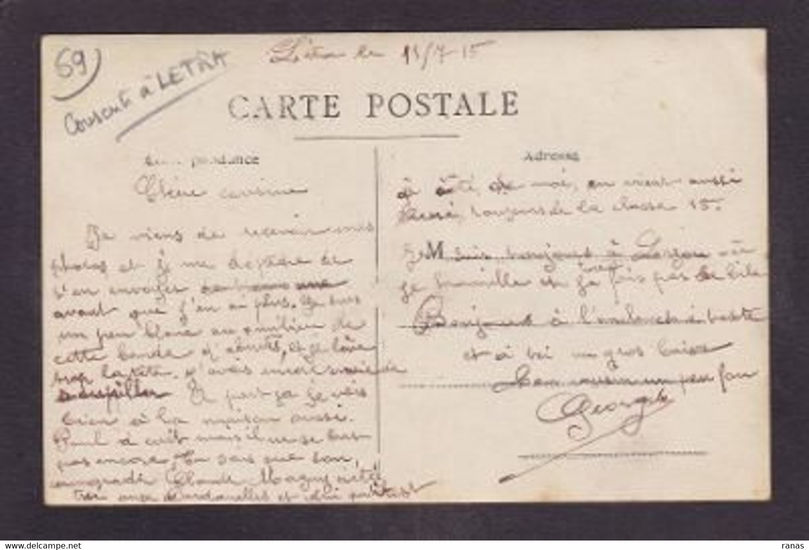 CPA Rhône 69 Letra Carte Photo écrite Voir Dos Conscrits - Other & Unclassified