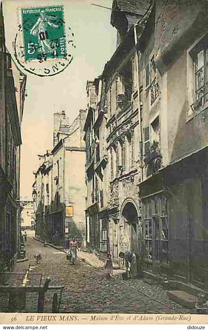 72 - Le Mans - Le Vieux Mans - Maison D'Eve Et D'Adam - Grande Rue - Animée - CPA - Voir Scans Recto-Verso - Le Mans