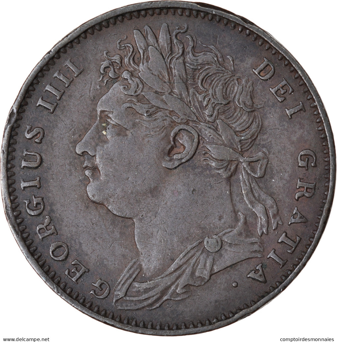 Monnaie, Grande-Bretagne, George IV, Farthing, 1821, TTB+, Cuivre, KM:677 - B. 1 Farthing