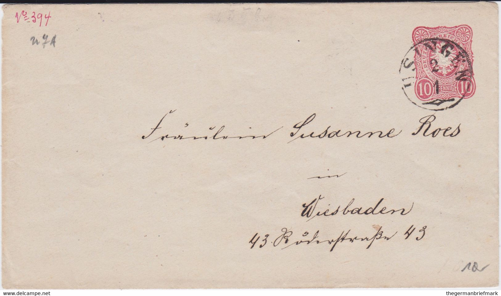 REDUZIERT Thurn Und Taxis Nv K1 Usingen Taunus Ganzsache DR U 7 N Wiesbaden Spät Ca 1876 - Covers