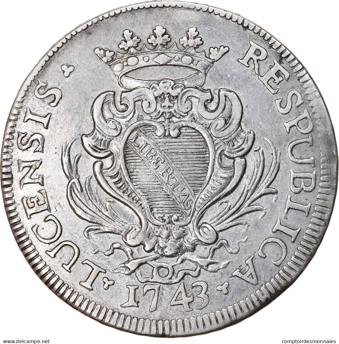 République De Lucques, Scudo, 1743, Lucques, Argent, TTB, KM:53 - Lucca