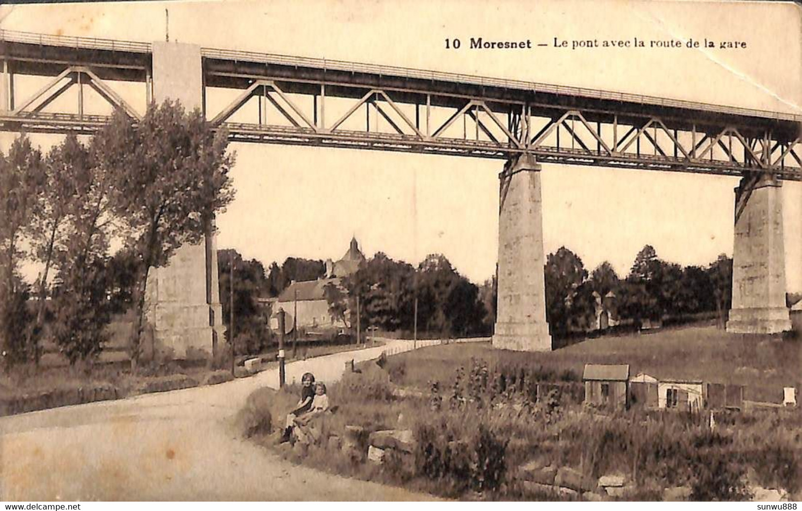 Moresnet -Le Pont Avec La Route De La Gare (animée, Desaix, 192x) - Blieberg