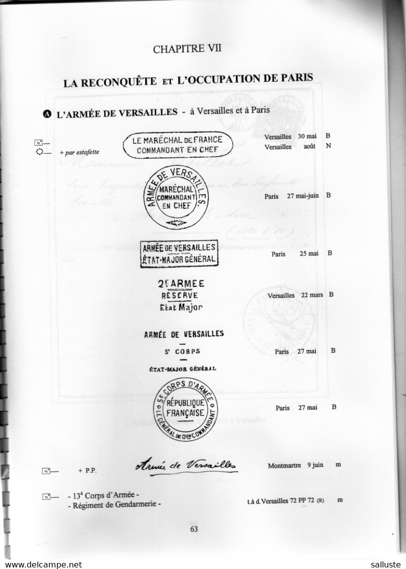 MARQUES HISTORIQUES ET ADMINISTRATIVES DE LA COMMUNE DE PARIS- ( ESSAI DE REPERTOIRE , 18 mars /28 mai 1871,