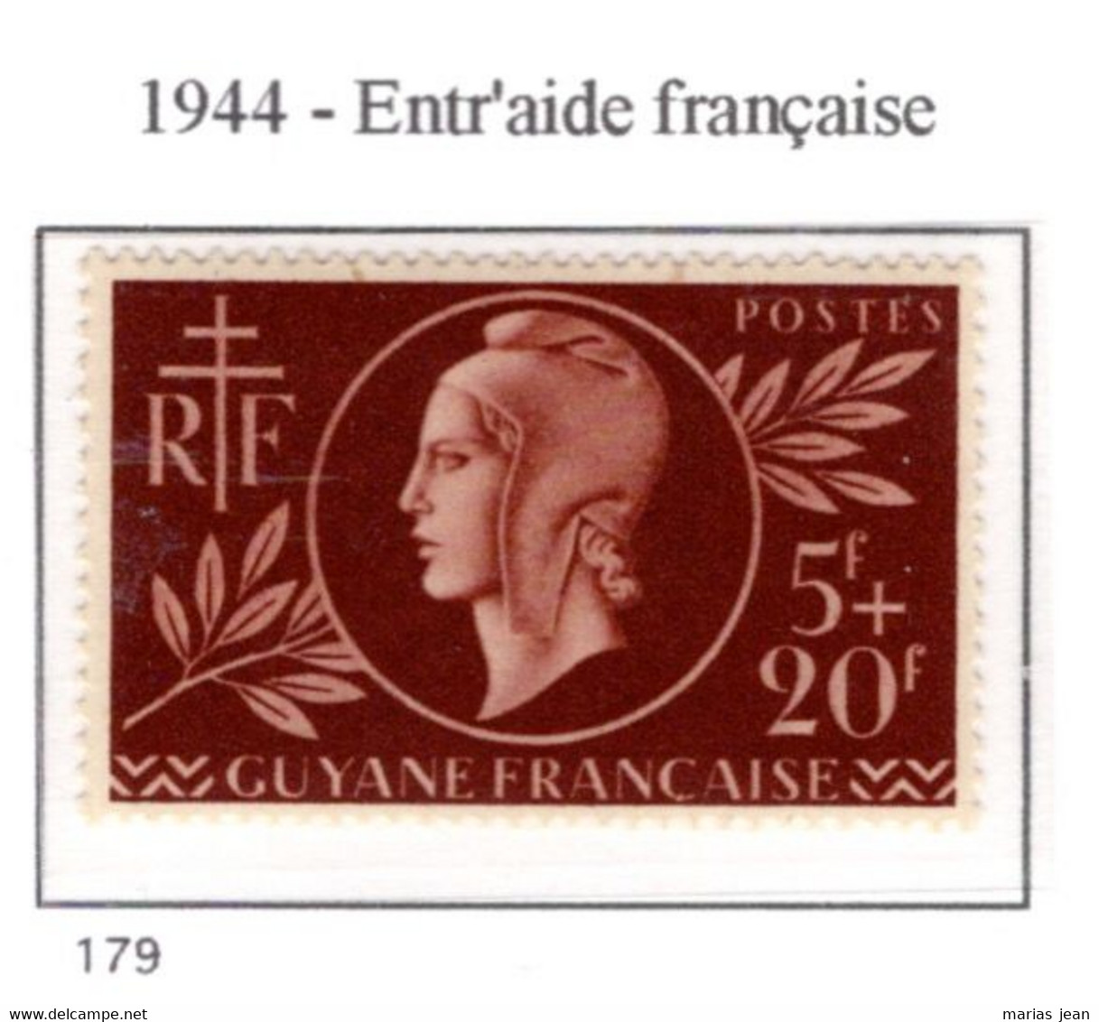 Ex Colonie Française  *  Guyane  *  Poste  179  N** - Ongebruikt