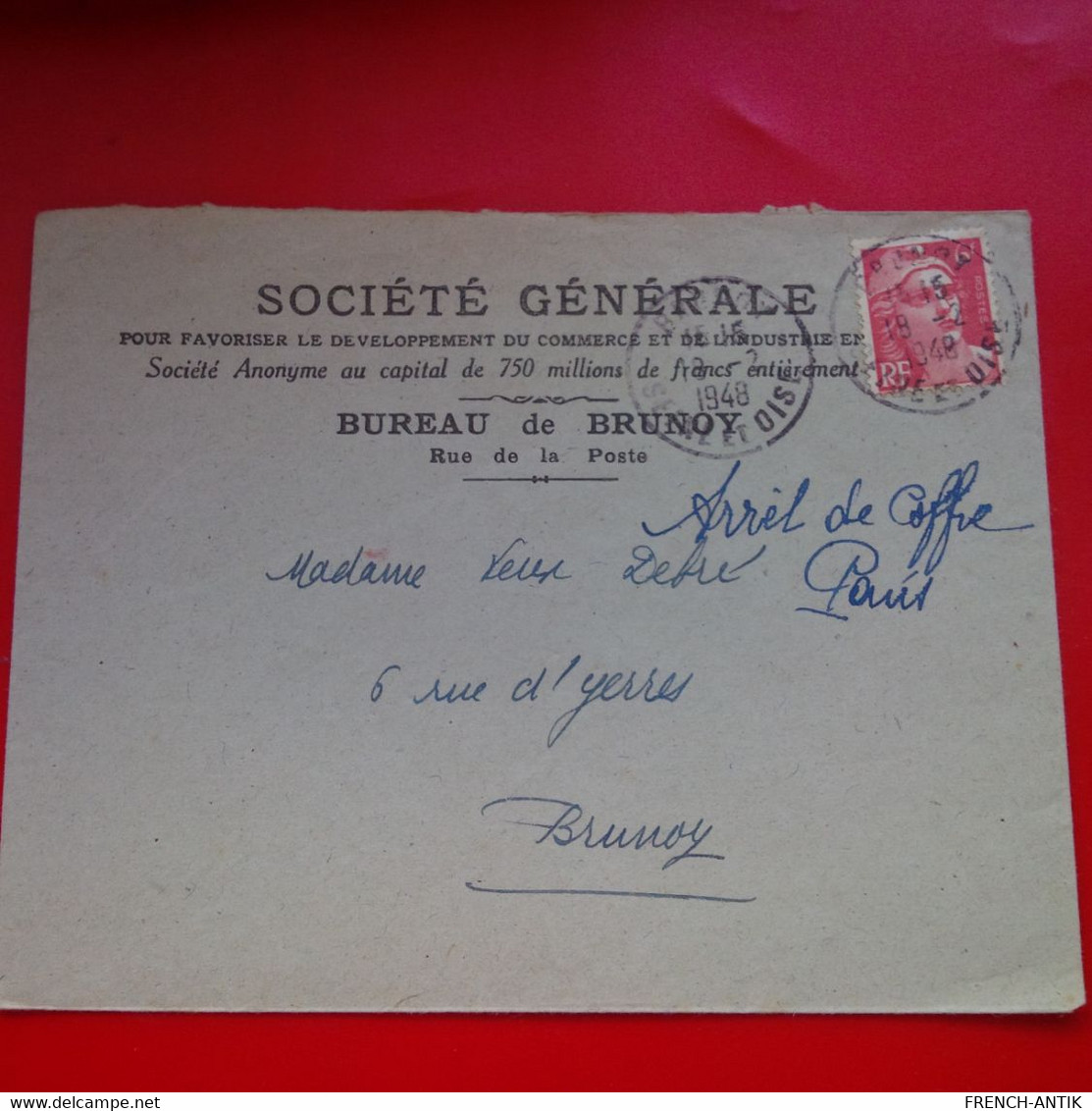 LETTRE SOCIETE GENERALE BUREAU DE BRUNOY - Lettres & Documents