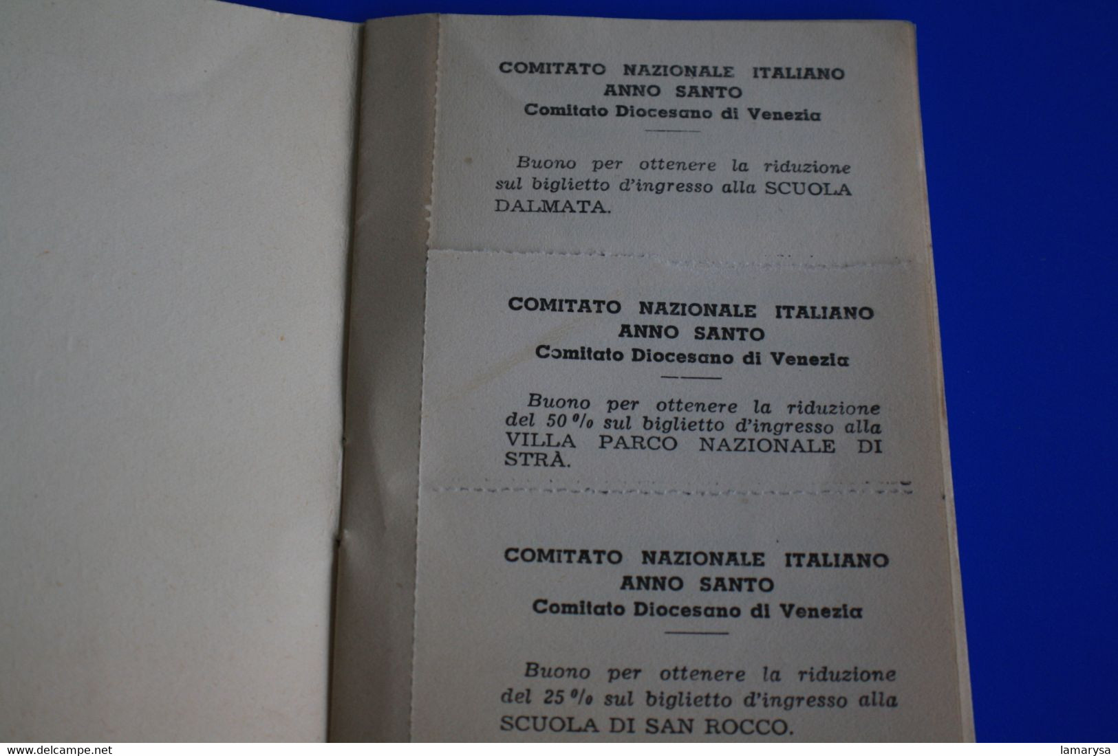 COMITATO  NAZIONAL ITALIANO ANNO SANTO-☛LIBRETTO PER FACILITAZIONI E 50% RIDUZIONI-☛DI VENEZIA/PADOVA/BOLOGNA/RAVENNA - Europe