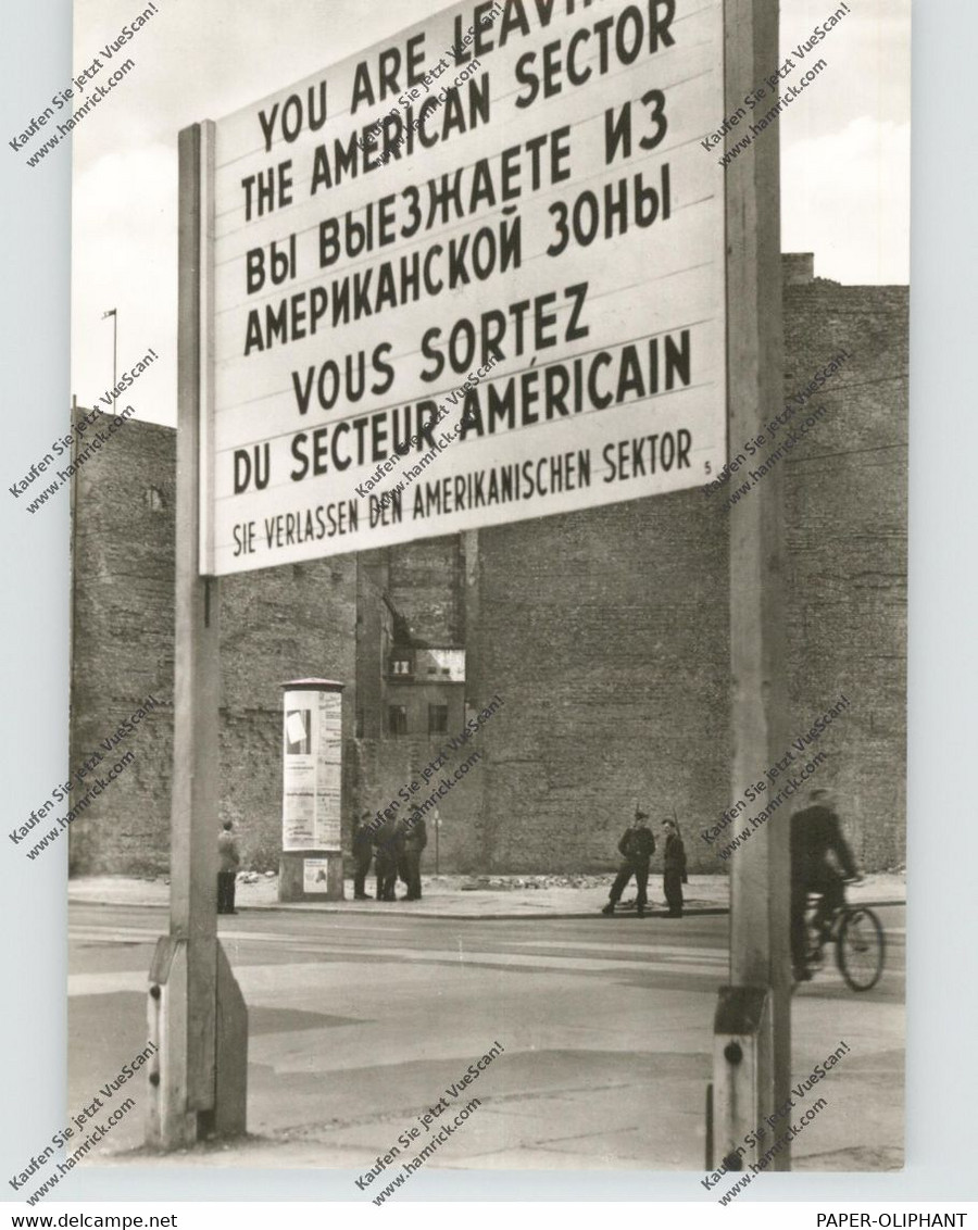 1000 BERLIN, Berliner Mauer, Sektorengrenze, 1961, DDR-Grenzsoldaten - Mur De Berlin