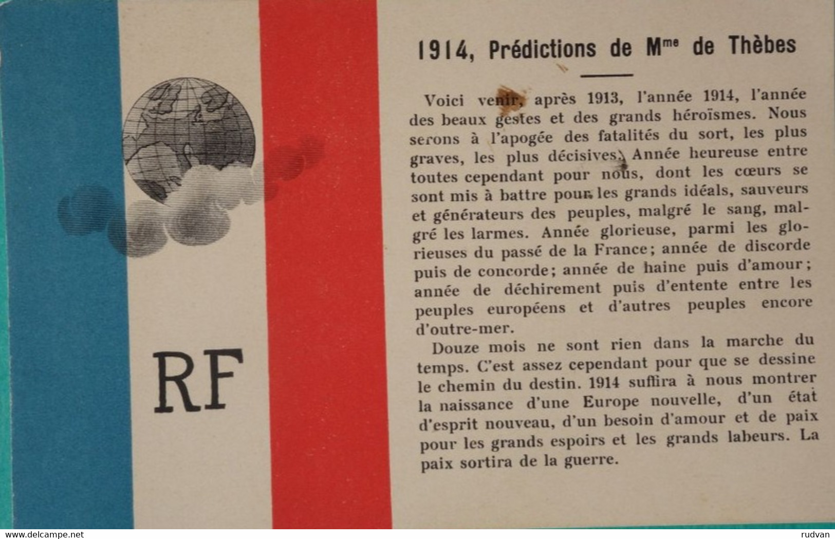 Madame De Thèbes Prédit L'avenir De La France - Ohne Zuordnung