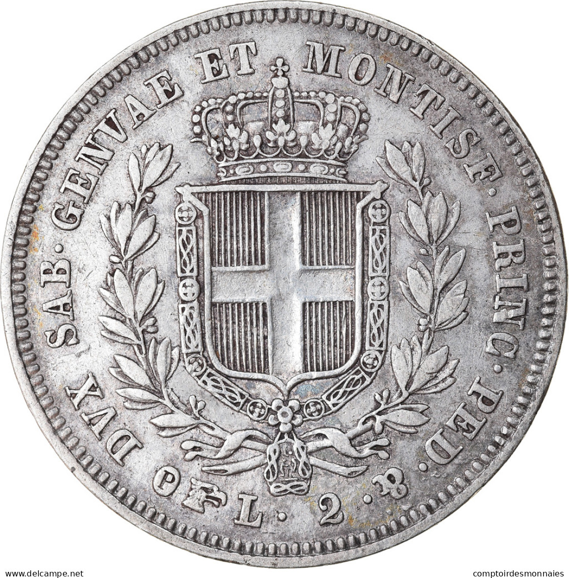 Monnaie, États Italiens, SARDINIA, Carlo Alberto, 2 Lire, 1844, Torino, TTB - Italian Piedmont-Sardinia-Savoie