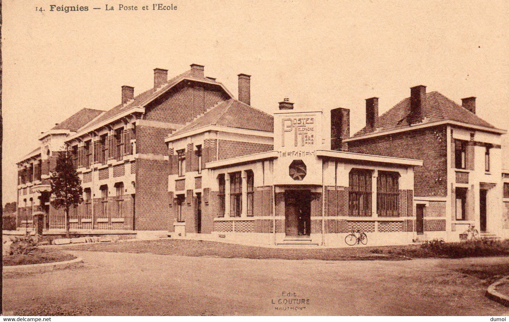 FEIGNIES  Lot De 3 Cartes  -  La Poste Et L' Ecole  - La Salle Des Fêtes  -  La Cité - Feignies