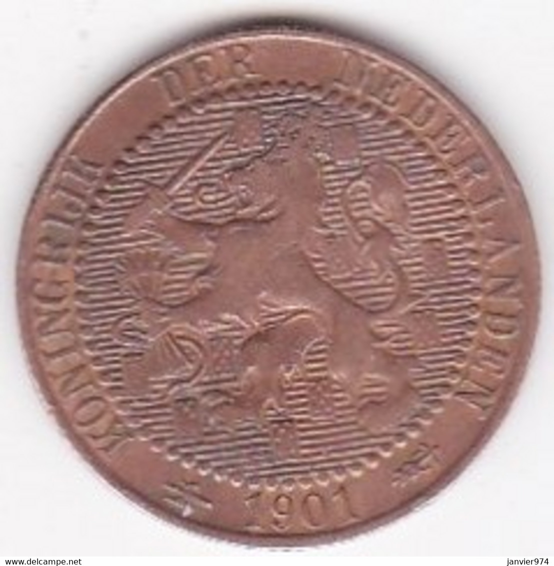 Pays-Bas, 1 Cent 1901, WILHELMINA I. Bronze. KM# 130 - 1 Cent