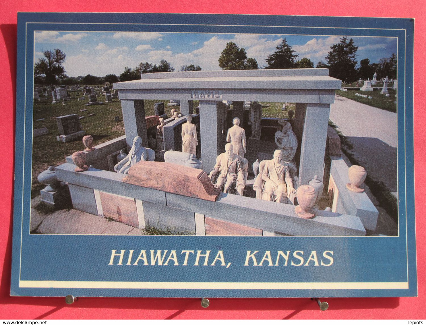 Visuel Très Peu Courant - USA - Kansas - Hiawatha - John M. Davis Memorial In Mount Hope Cemetery - Excellent état - Andere & Zonder Classificatie