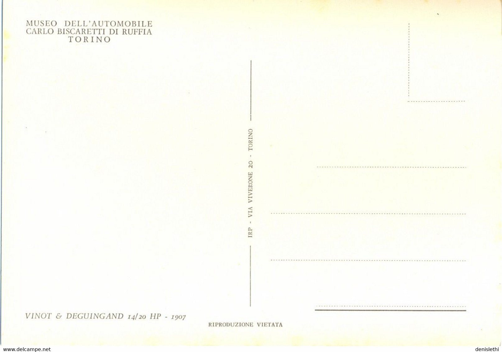 MUSEO DELL'AUTOMOBILE CARLO BISCARETTI DI RUFFIA TORINO - Vinot & Deguingand 14-20 HP - 1907 - Museen