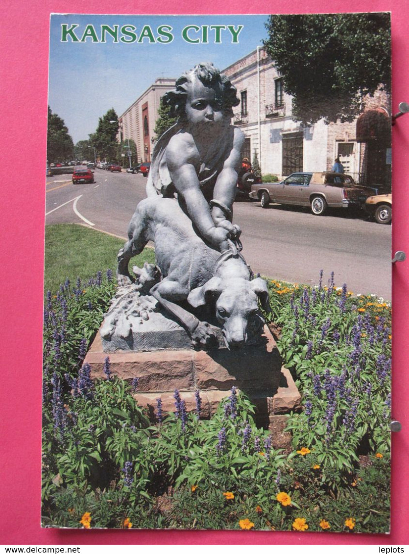 Visuel Très Peu Courant - USA - Missouri - Kansas City - Statue Boy And Hound - Très Bon état - Kansas City – Missouri