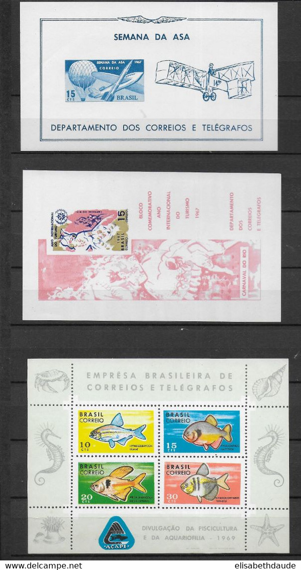 BRESIL - 1966/1992 - BEL ENSEMBLE De BLOCS ** MNH - 12 PAGES ! - COTE ENV. 500 EUR. - Blocchi & Foglietti