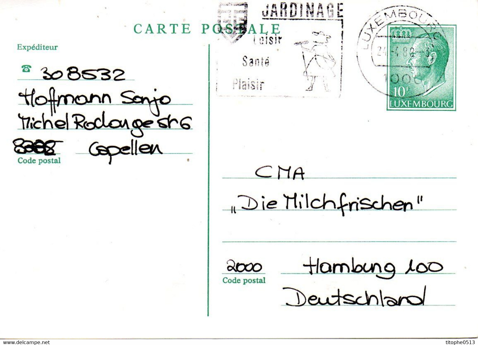 LUXEMBOURG. Flamme Sur Carte Pré-timbrée Ayant Circulé En 1988. Le Jardinage. - Franking Machines (EMA)