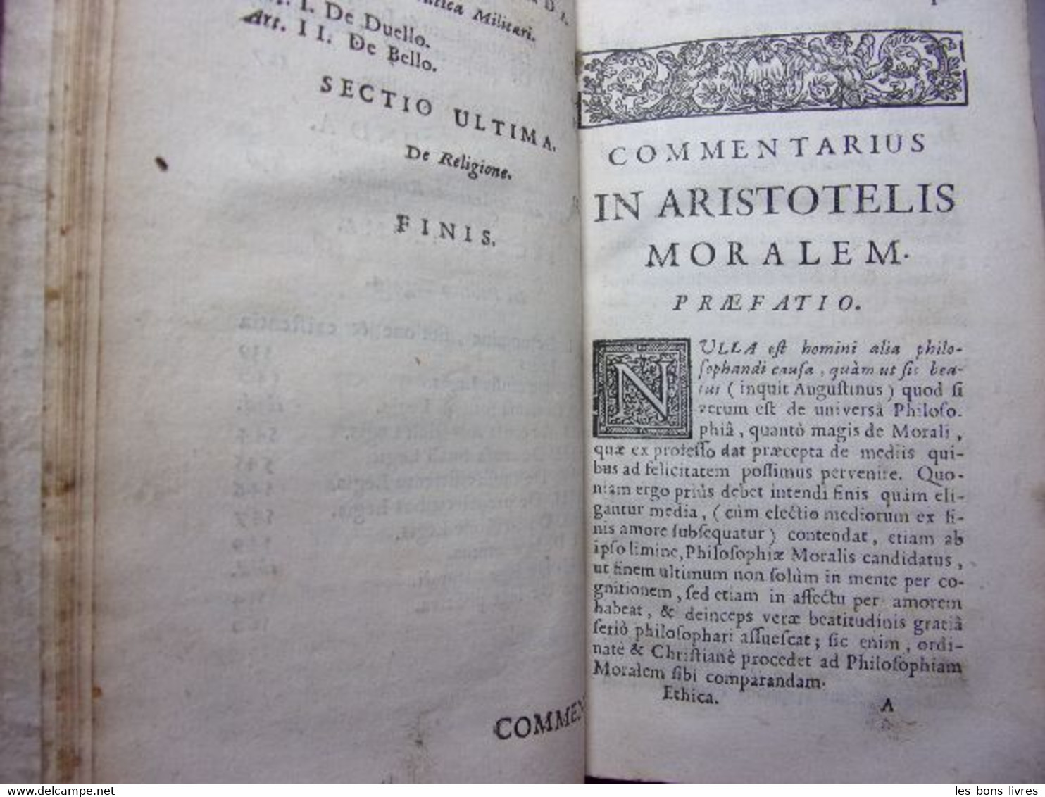 1684. Commentarius In Aristotelis Moralem. Petro Barbay - Jusque 1700