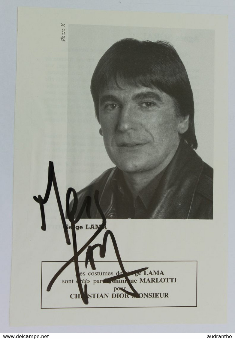 Autographe Serge Lama Spectacle 1990 La FACTURE Par FRANCOISE DORIN - Autogramme