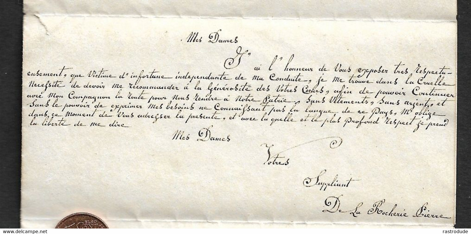 Milieu XIXe - LAC - Écriture Minuscule ! - Un Messieurs Qui Demande De L'argent - Manuscrit Très Inhabituel - Manoscritti