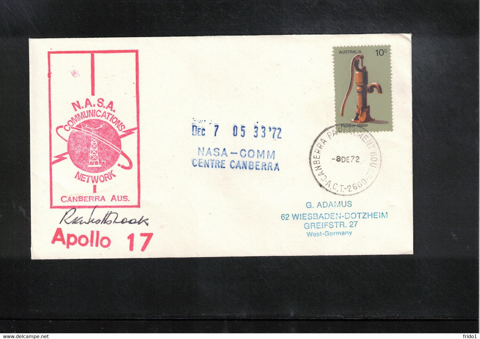 Australia 1972 Space / Raumfahrt Apollo 17 NASA Communications Centre Canberra Interesting Letter - Oceania