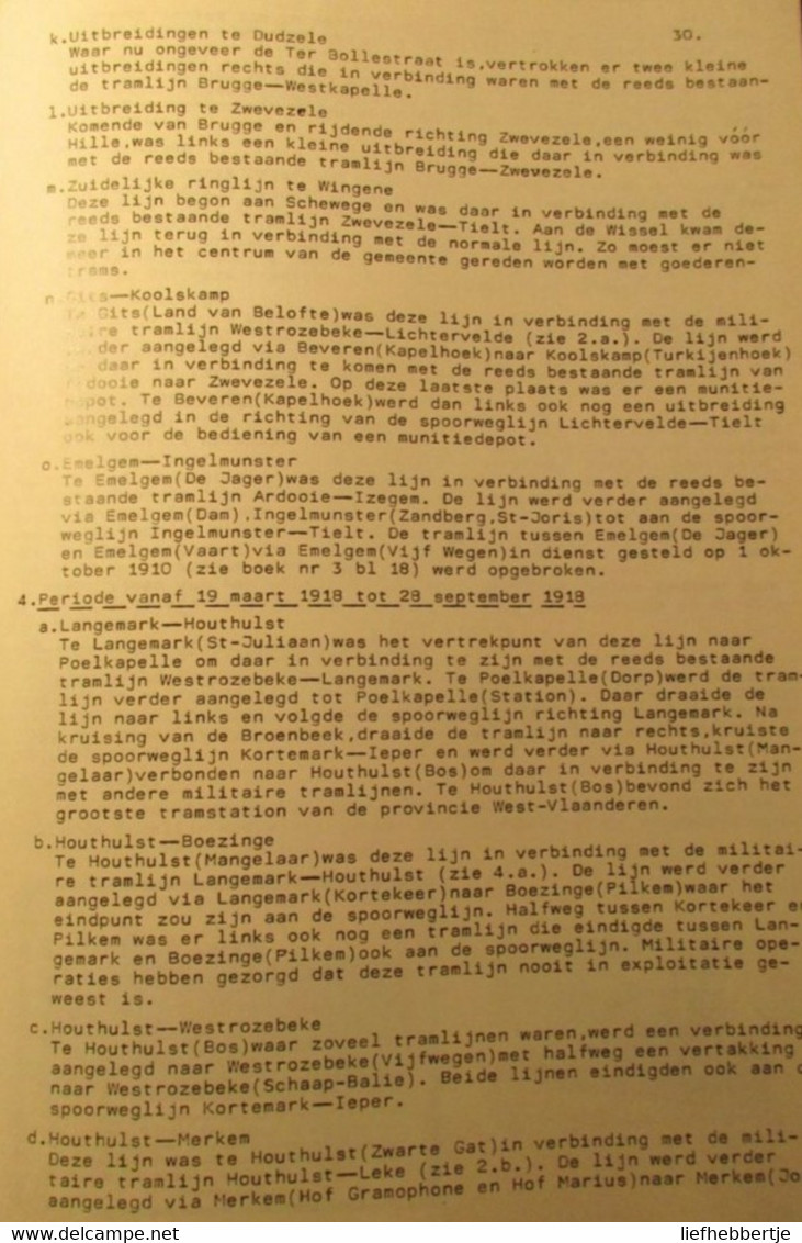 Het openbaar vervoer in West-Vlaanderen van 4/8/1914 tot 1918 - door D. Devolder - trein - spoorverkeer - WO I