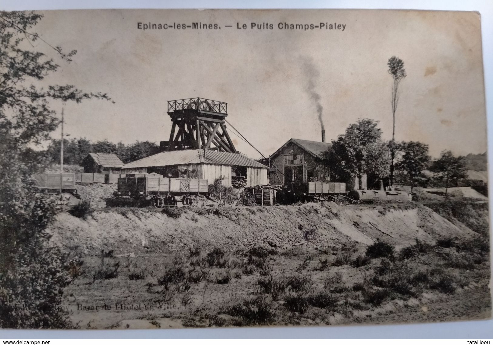 Carte Postale Ancienne Epinac Les Mines -puits Champs Pialey - Autres & Non Classés