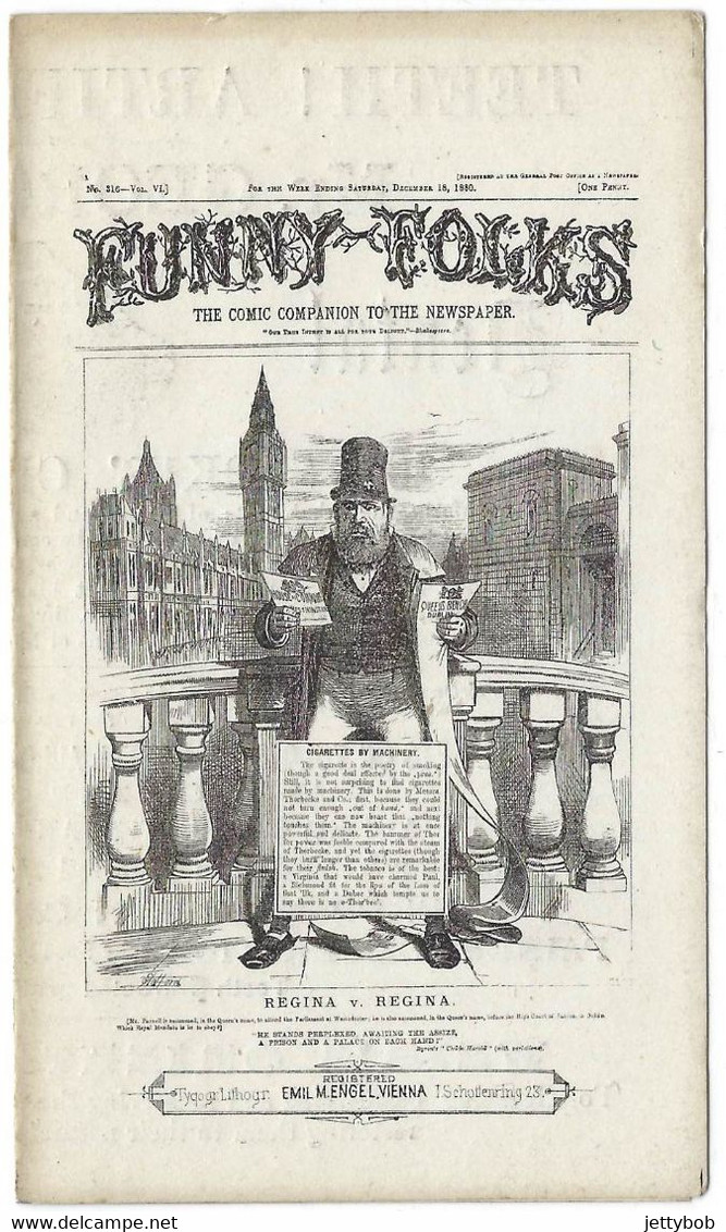 1880 Miniature "Funny Folks"  "The Comic Companion To The Newspaper" 4 Pages - 1897 - 1937: Edad De Plata
