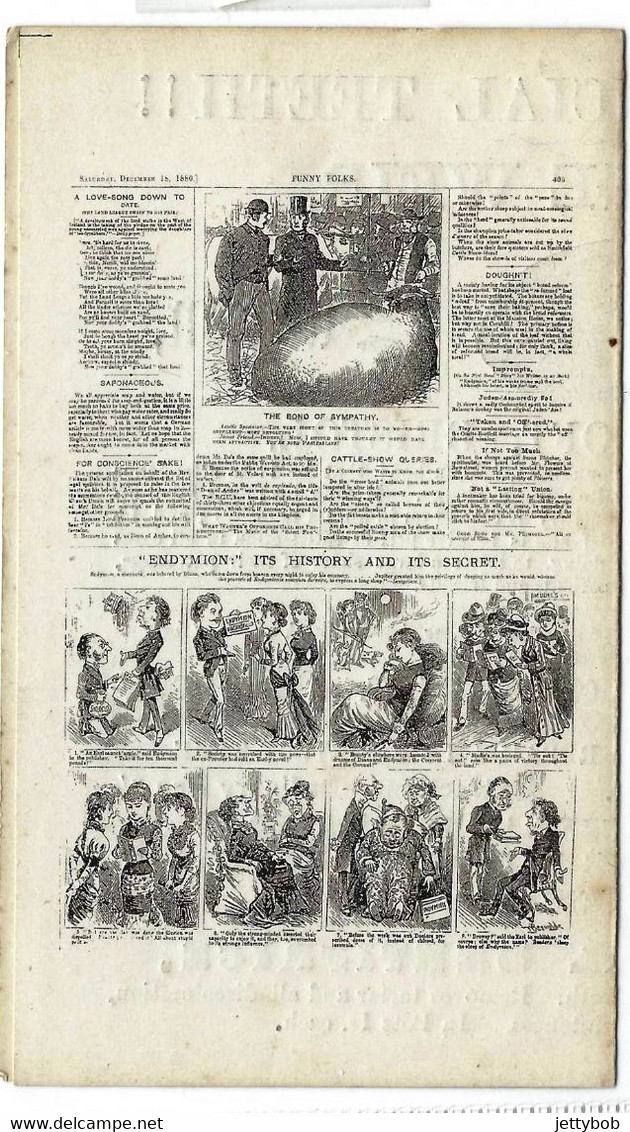 1880 Miniature "Funny Folks"  "The Comic Companion To The Newspaper" 4 Pages - 1897 - 1937: Edad De Plata