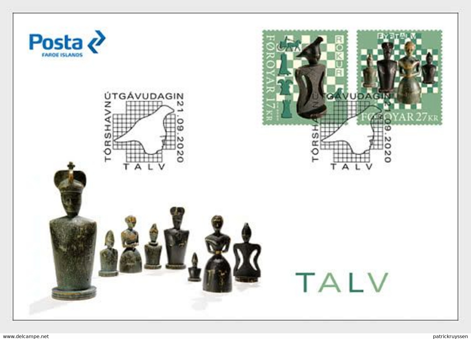 Faroe 2020 Feroe Chess Tradition Entertainment Chessboard Rókurin Rook 2v FDC - Färöer Inseln