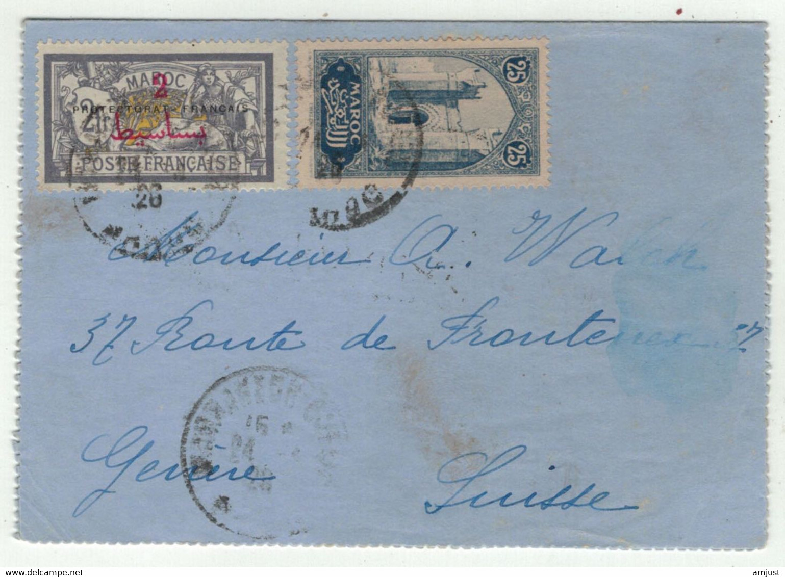 France // Ex-colonies // Maroc // 1926 // Lettre Pour La Suisse (Genève) - Brieven En Documenten