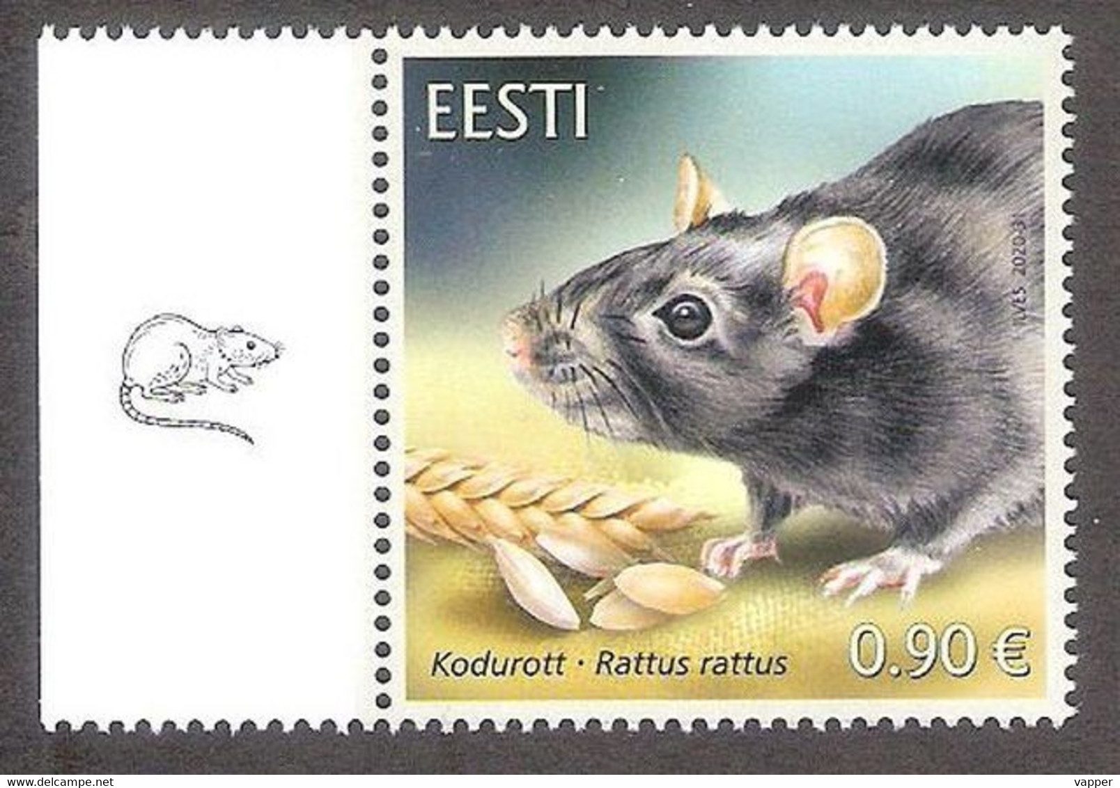 Estonian Fauna – The Black Rat Estonia 2020 MNH Stamp  Mi 997 - Estonia