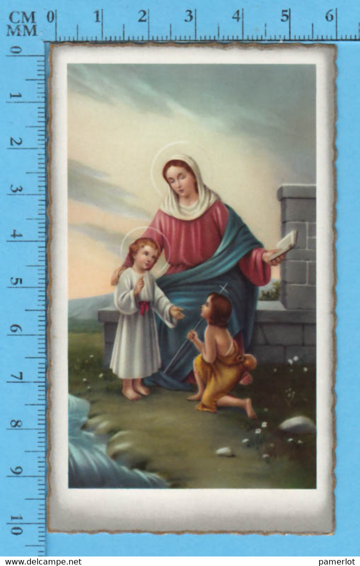 Gold Print  Chromo Litho , Marie , Jesus Et St-Jean Le Baptiste Enfant, Image Pieuse - Imágenes Religiosas