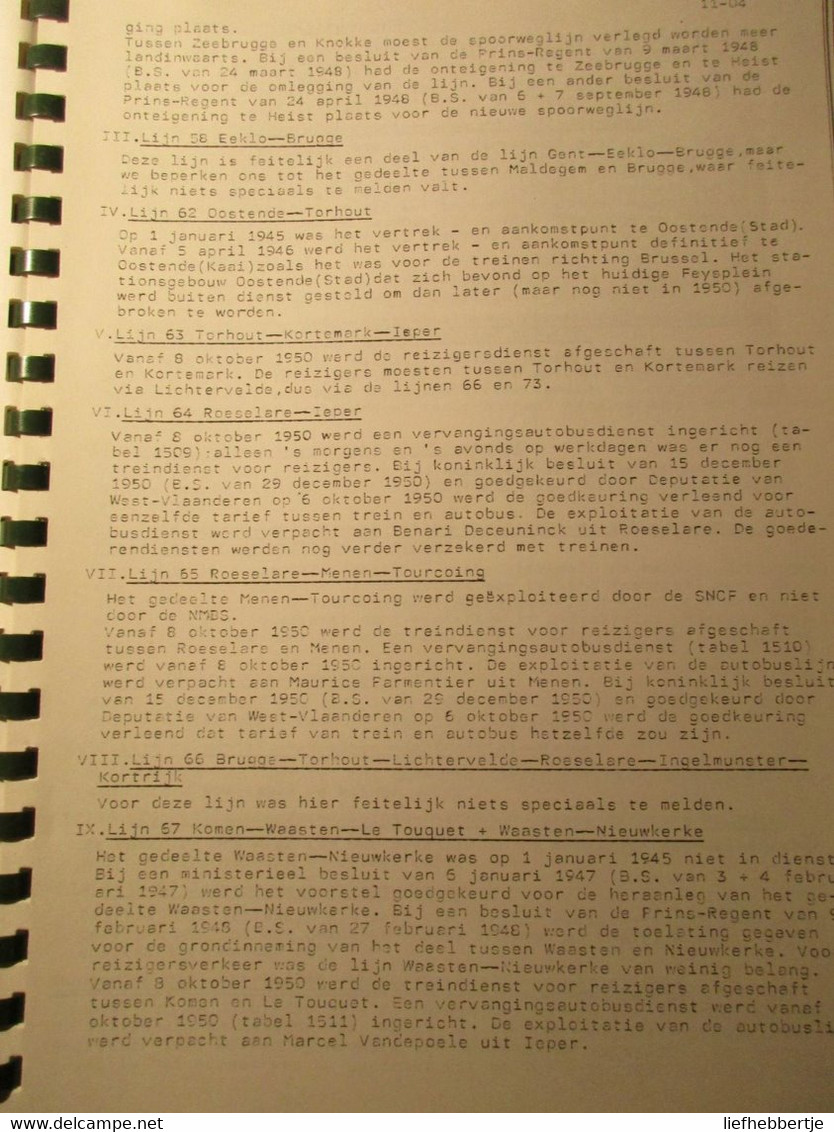 Het Openbaar Vervoer In West-Vlaanderen Vanaf 1945 Tot En Met 1963 - D. Devolder - Trein - Spoorverkeer - History