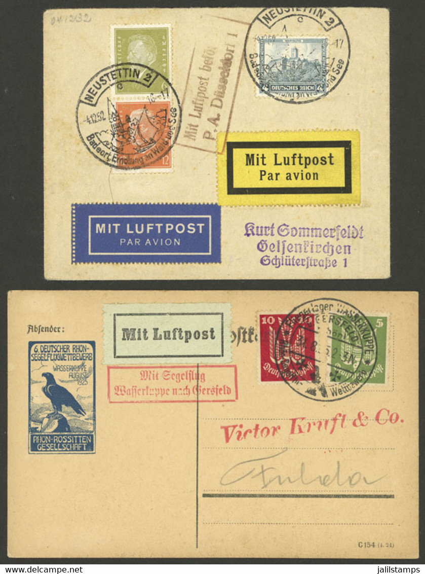 GERMANY: Postcard And Airmail Cover Of 1925 And 1932, Very Nice And Of Very Fine Quality! - Covers & Documents