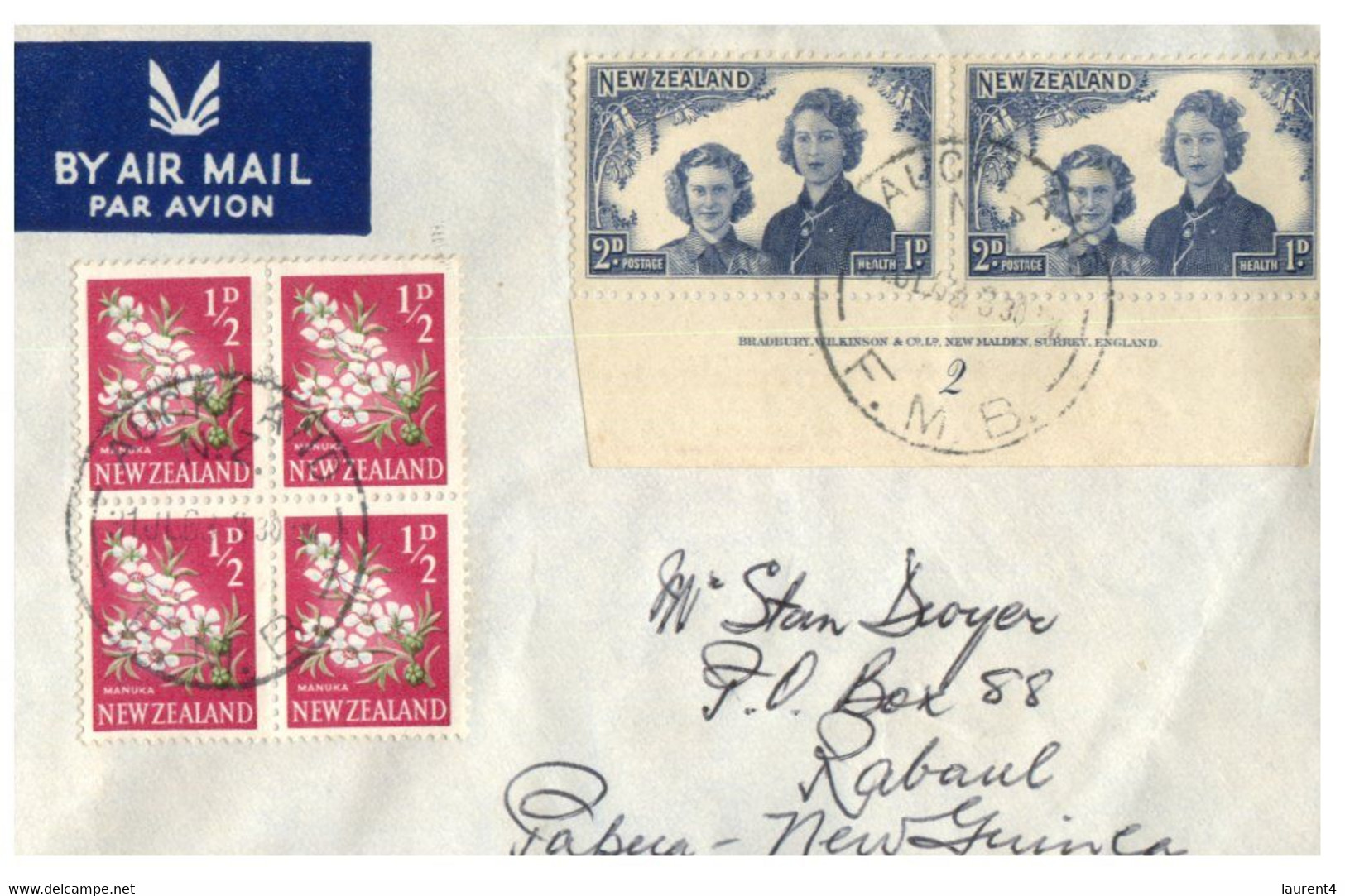 (Q 19) New Zealand Cover - Posted To Papua New Guinea (1963) Health & Flower - Covers & Documents