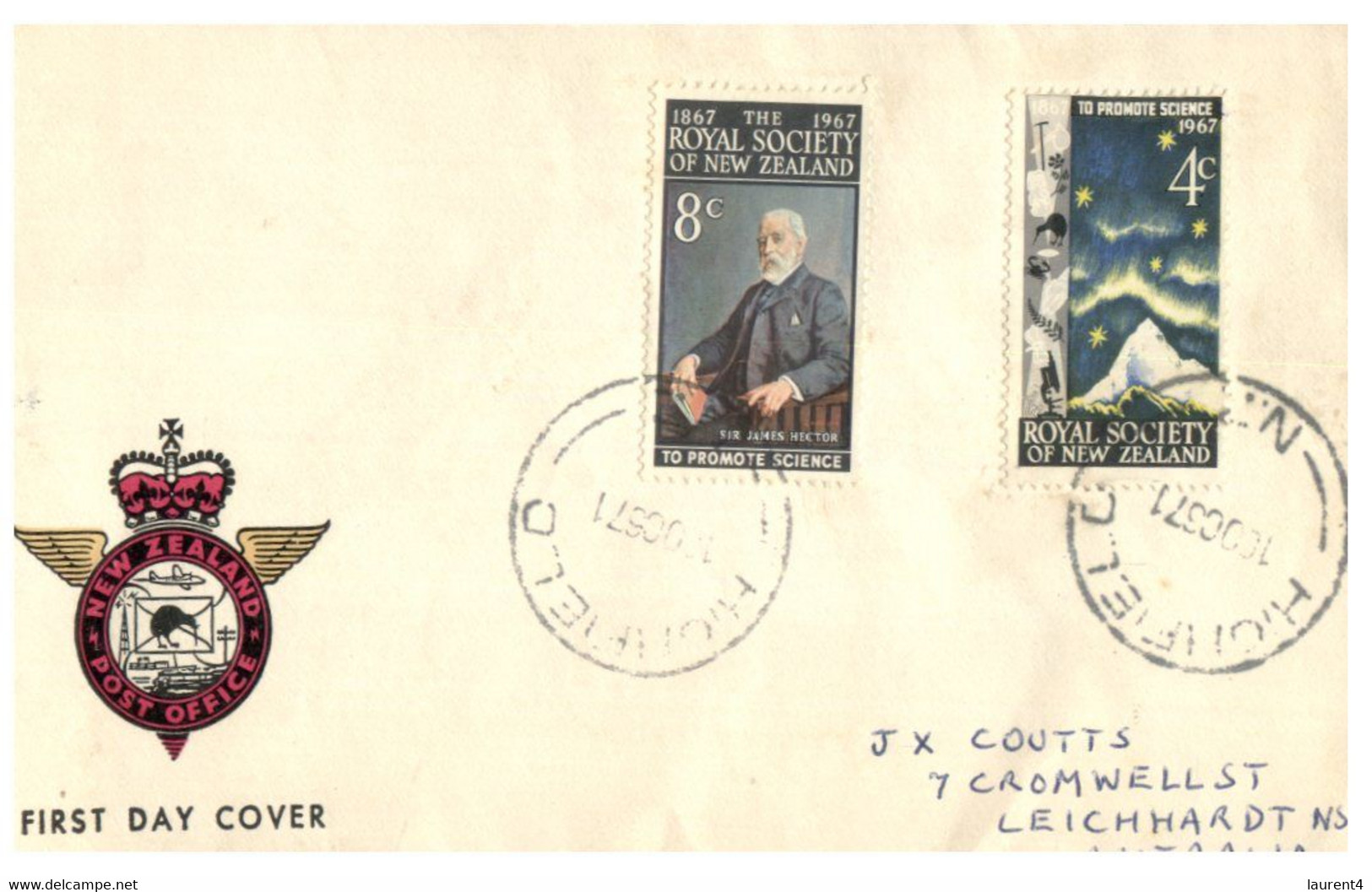 (Q 19) New Zealand Cover - Posted To Australia (1967) Royal Society - Covers & Documents