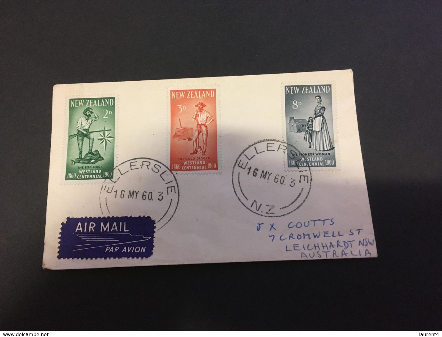 (Q 19) New Zealand Cover - Posted To Australia (1960) Westland - Covers & Documents