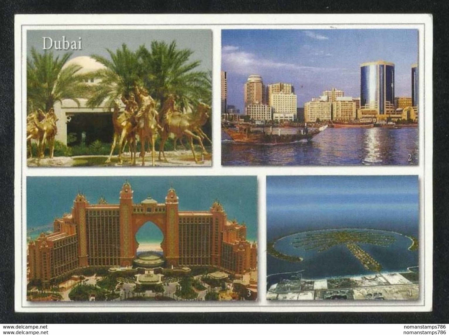 United Arab Emirates UAE Dubai Picture Postcard Royal Mirrage Dubai Creek Atlantis Hotel Jumeirah 4Scene View Card U A E - Dubai